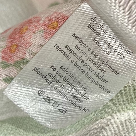 NWT WeWoreWhat Green Pink Floral Vertical Stripe Puff Sleeve Midi Dress Size 12 - Picture 6 of 10